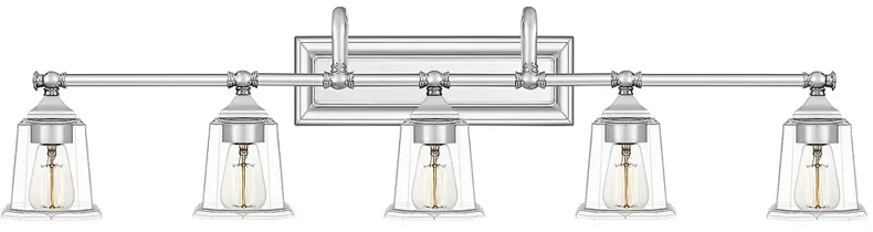 Quoizel Nicholas 41 3/4"W Polished Chrome 5-Light Bath Light