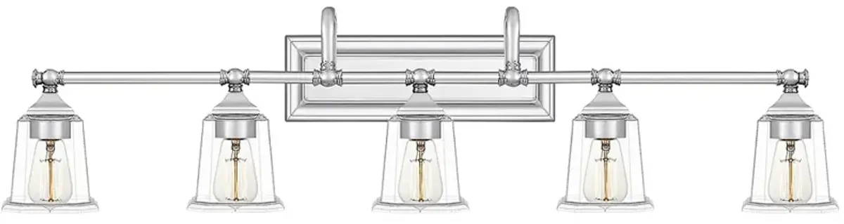 Quoizel Nicholas 41 3/4"W Polished Chrome 5-Light Bath Light