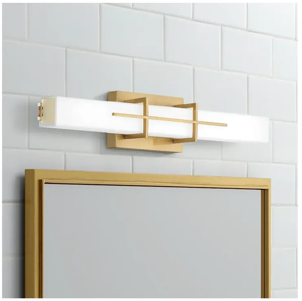 Quoizel Gemini 22 1/2" Wide Aged Brass LED Bath Light