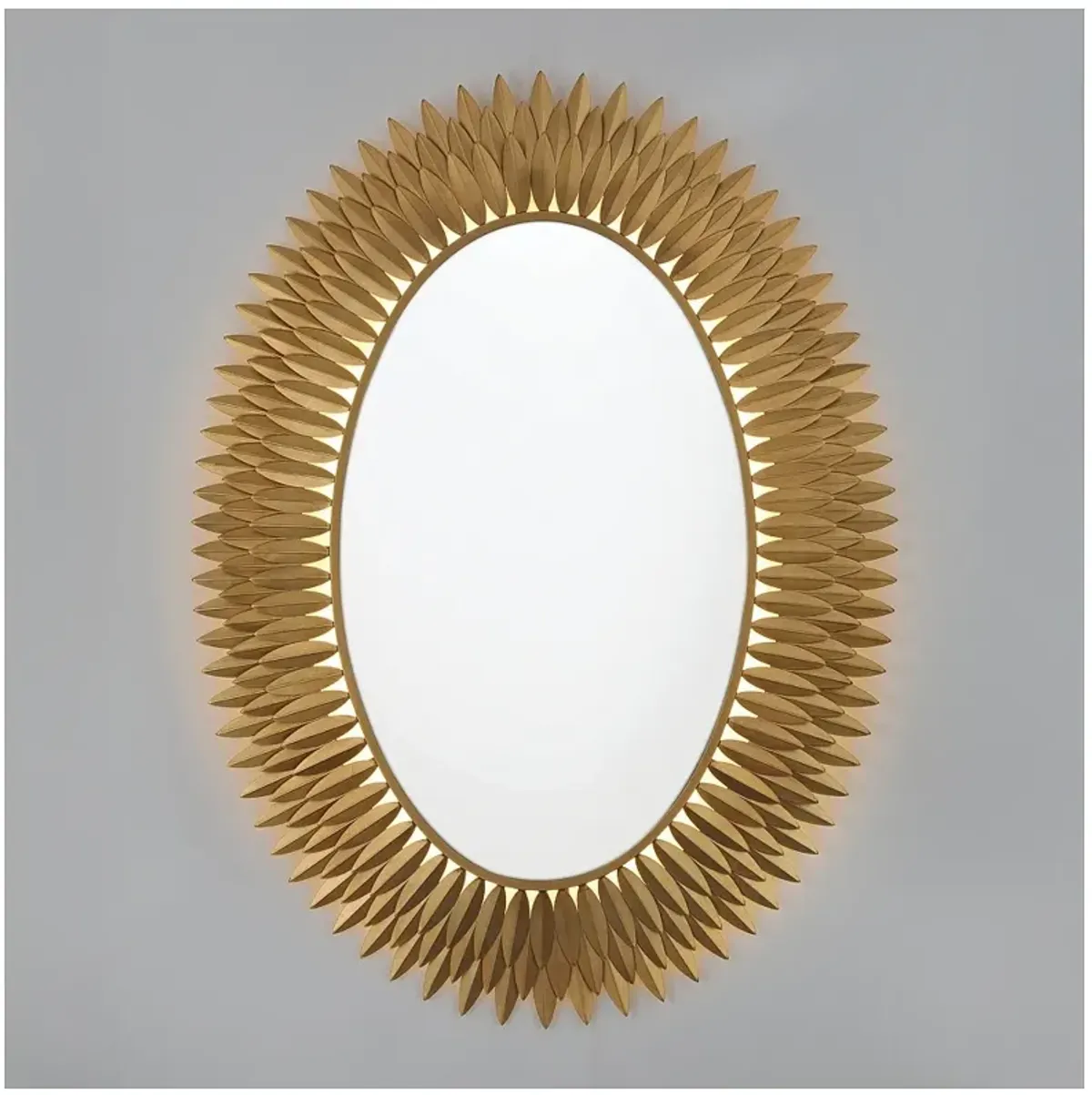 Broche 31.25'' Integrated LED Antique Gold Mirror