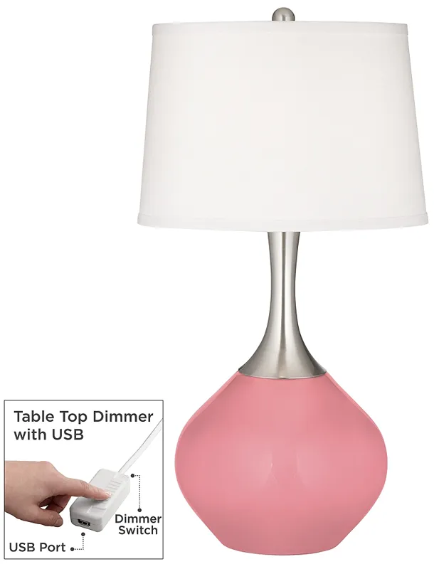 Haute Pink Spencer Table Lamp with Dimmer