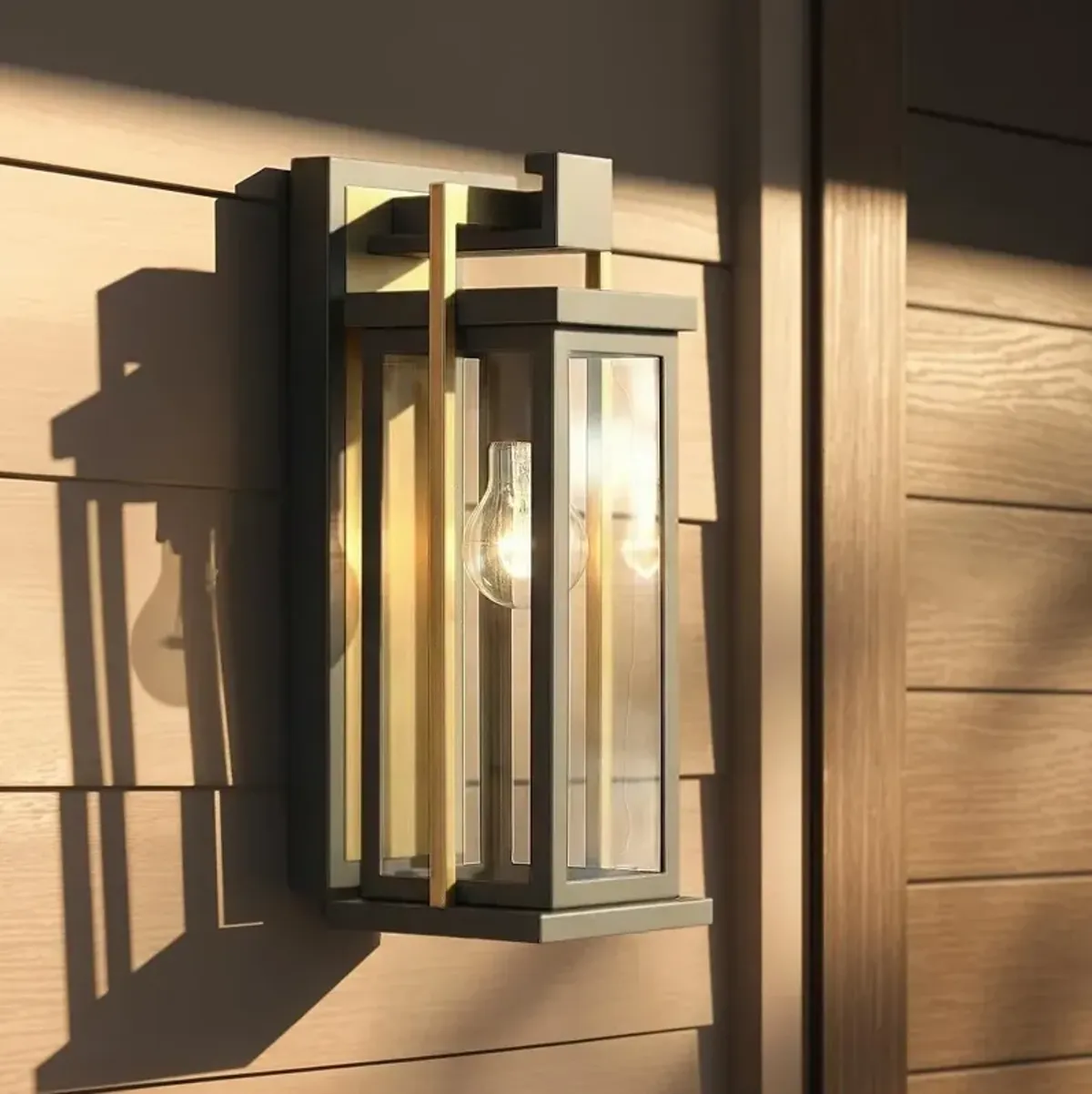 Lendel 6'' Twilight Bronze + Textured Gold Outdoor Sconce