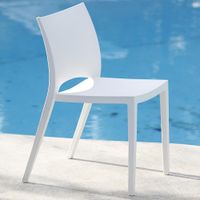 Leslie White Outdoor Stackable Side Chair