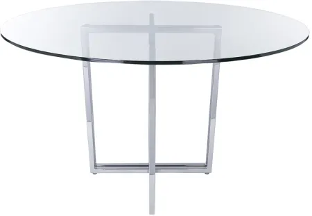 Legend 48" Wide Chrome Steel Round Dining Table