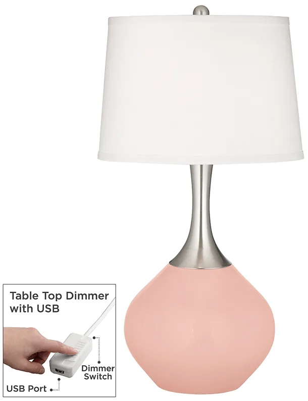 Rose Pink Spencer Table Lamp with Dimmer