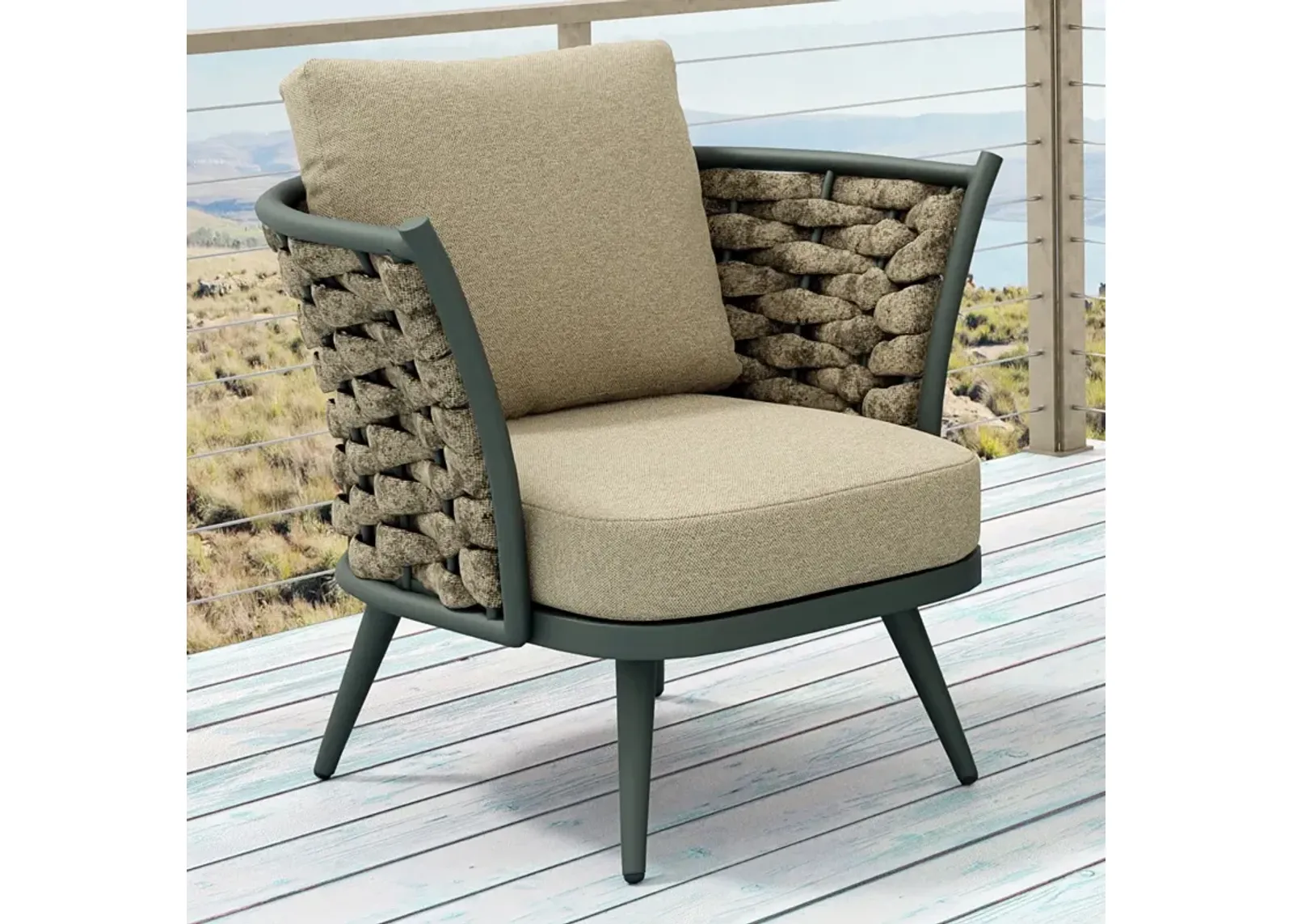 Solna Taupe Aluminum Outdoor Lounge Chair