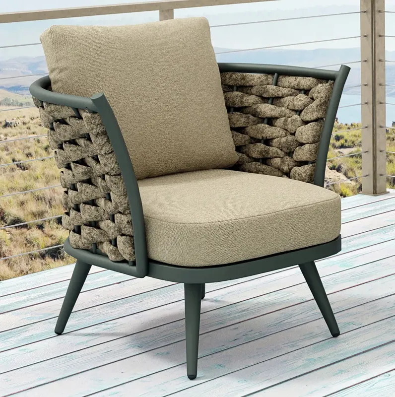 Solna Taupe Aluminum Outdoor Lounge Chair