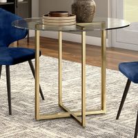 Legend 48" Wide Brushed Gold Round Dining Table