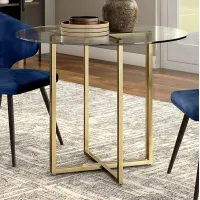 Legend 48" Wide Brushed Gold Round Dining Table