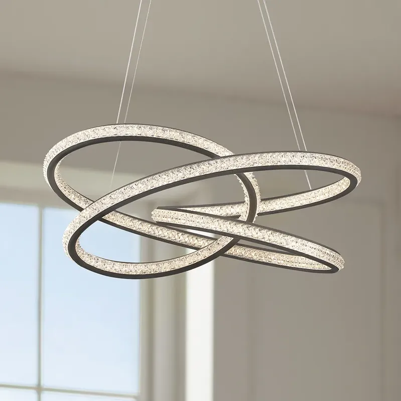 Possini Euro London 21" Wide Sand Gray LED Spiral Pendant Light