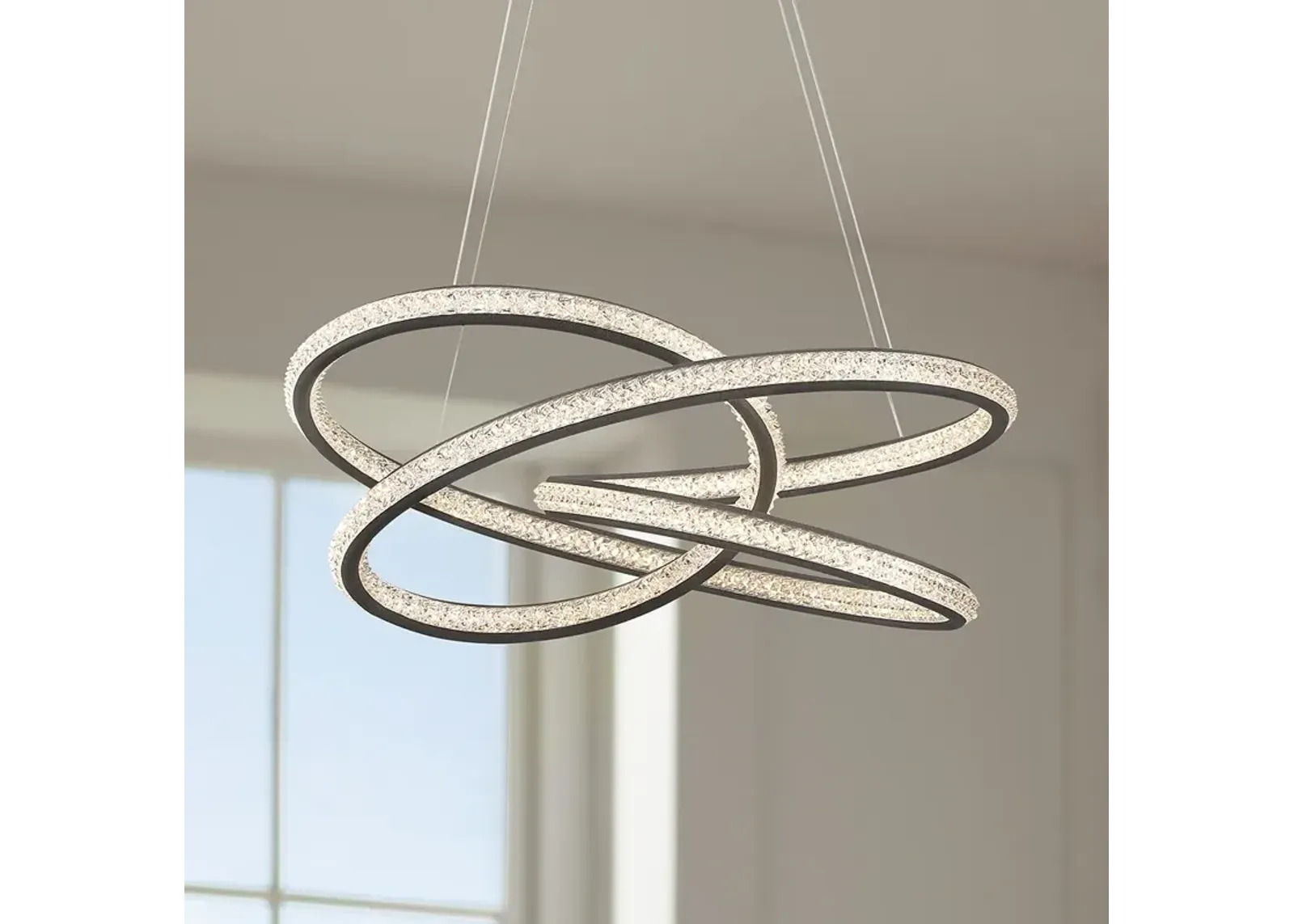 Possini Euro London 21" Wide Sand Gray LED Spiral Pendant Light