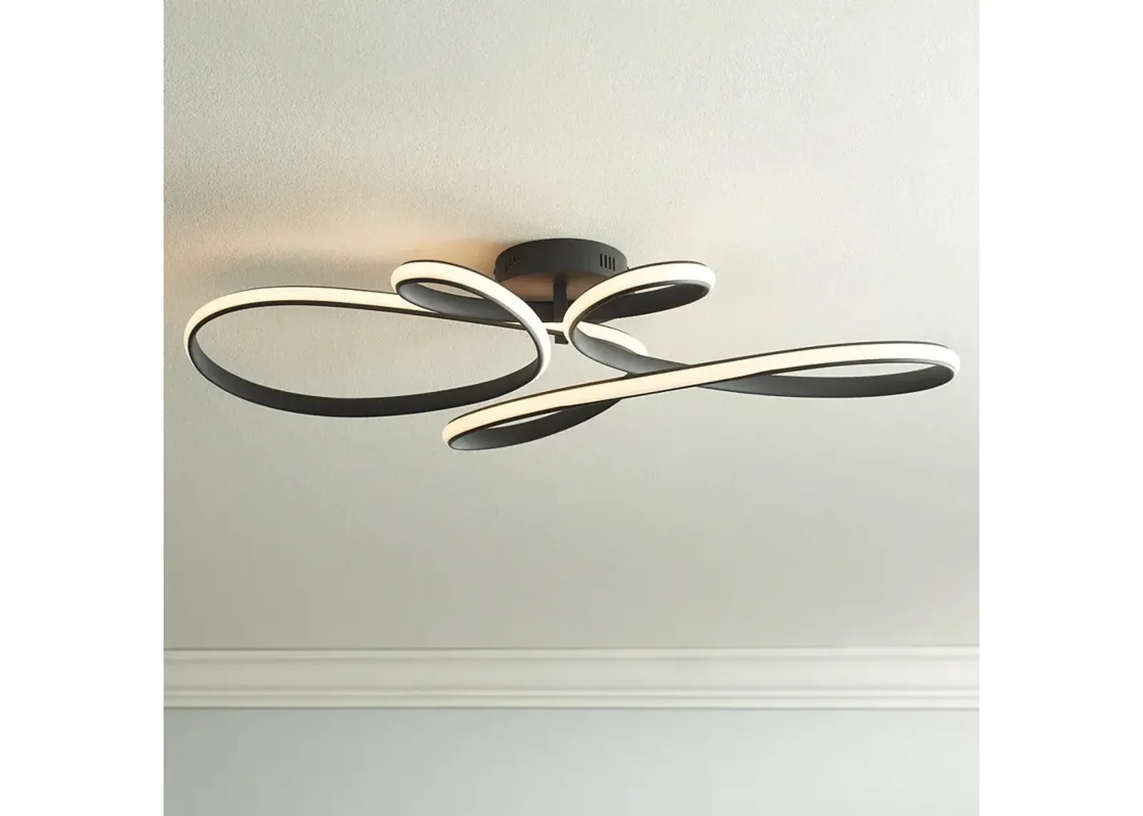 Possini Euro Helix 36 1/2" Wide Sand Black LED Spiral Ceiling Light