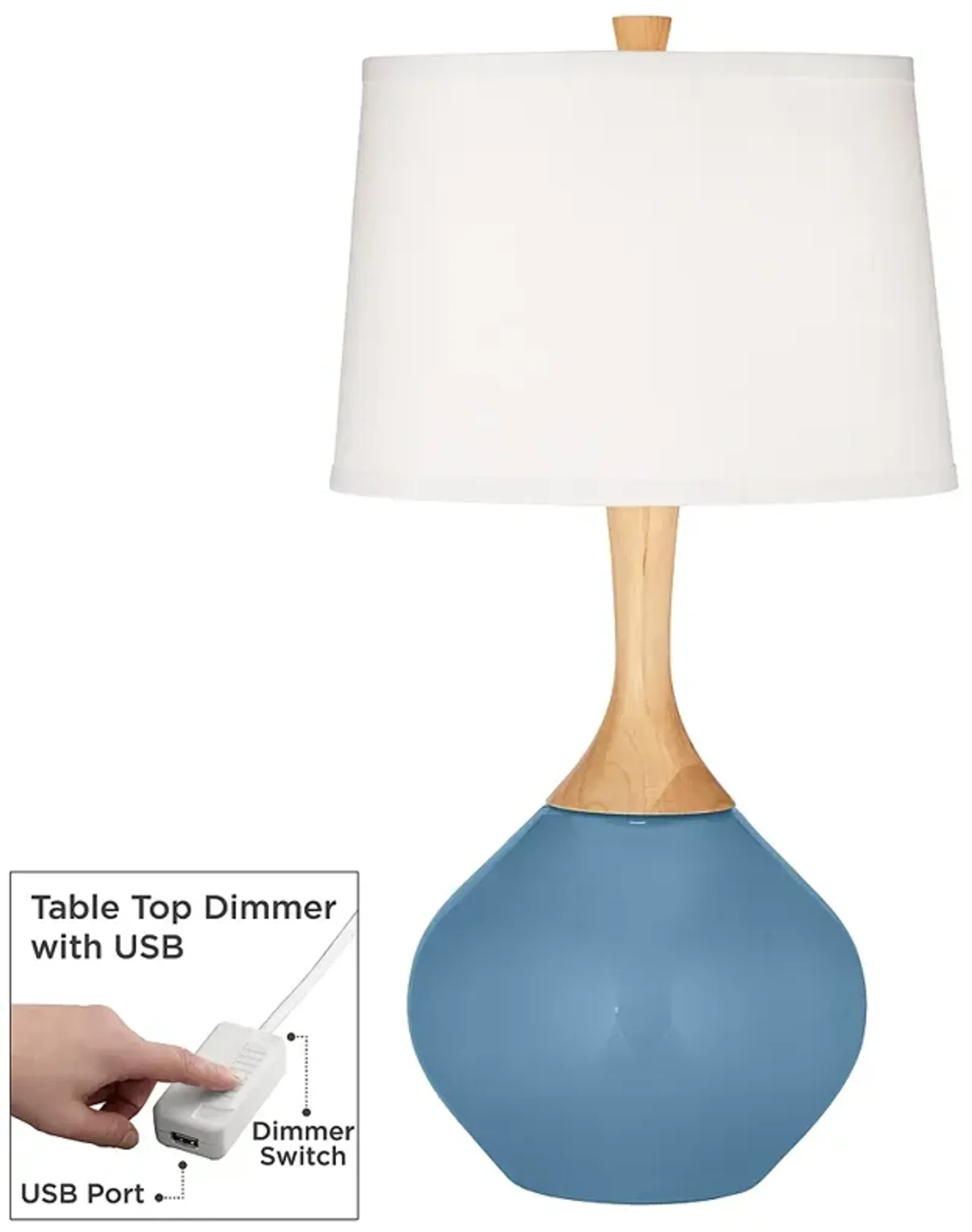 Secure Blue Wexler Table Lamp with Dimmer