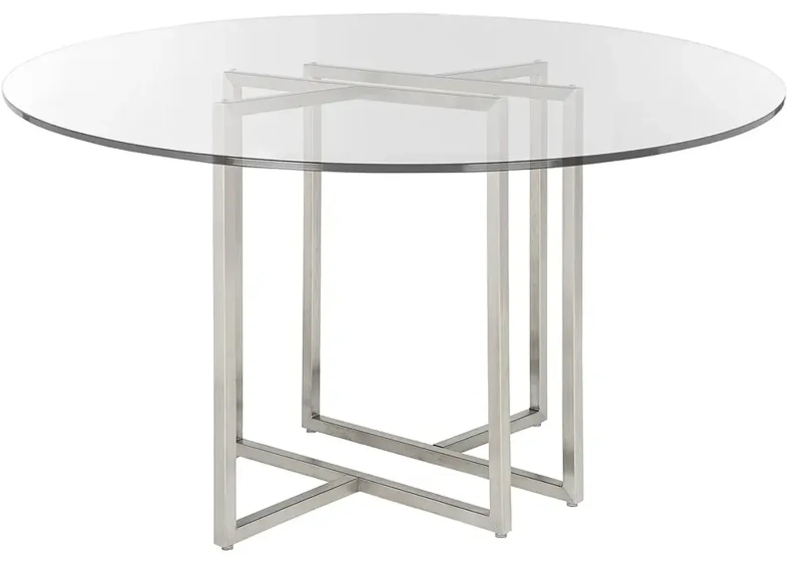 Legend 48" Wide Brushed Steel Round Dining Table