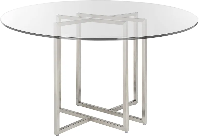 Legend 48" Wide Brushed Steel Round Dining Table