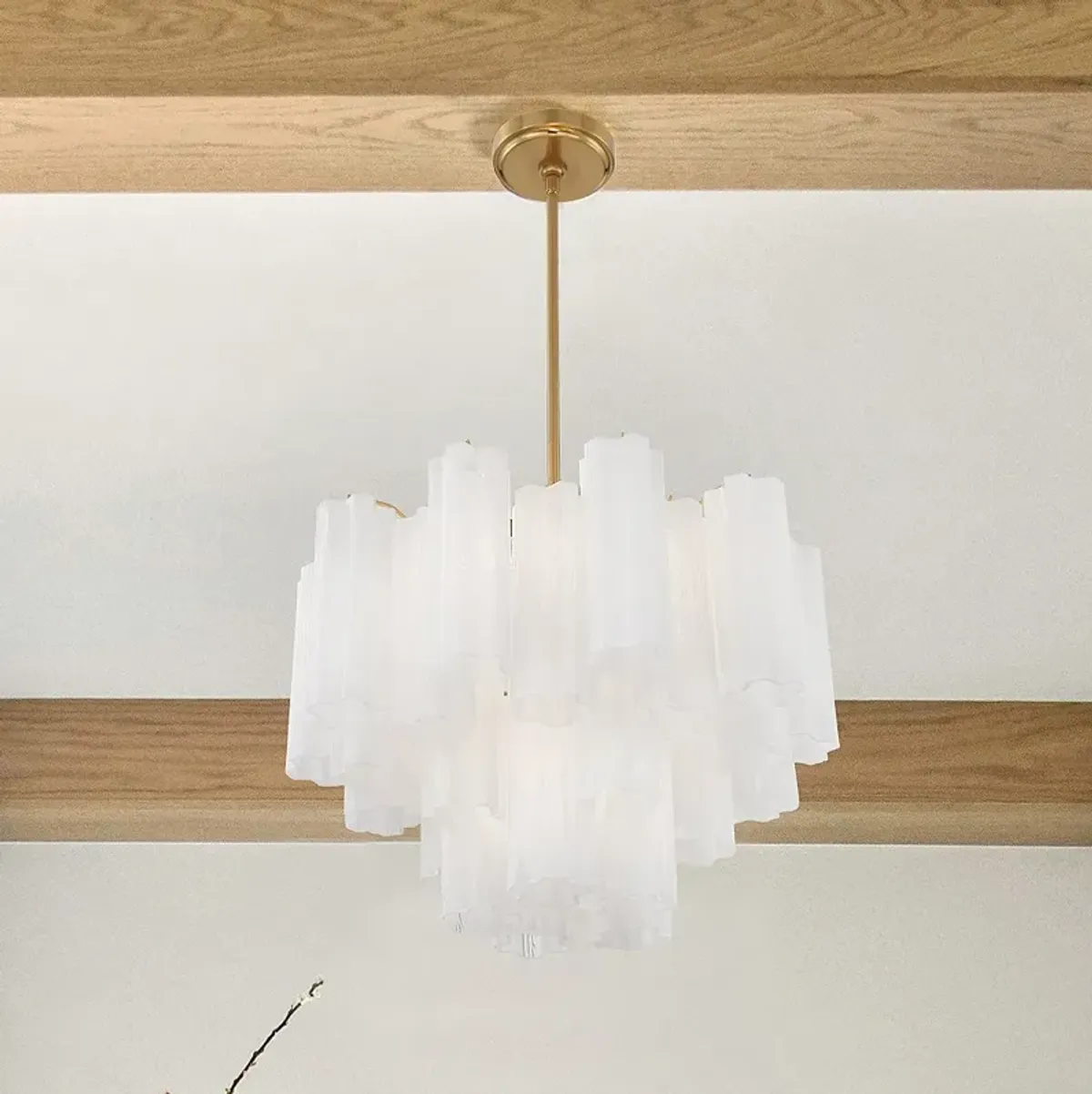 Crystorama Addis 19 3/4" Wide 6-Light White Glass Modern Chandelier