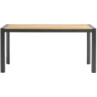 Skog 63" Wide Teak Wood Aluminum Outdoor Dining Table