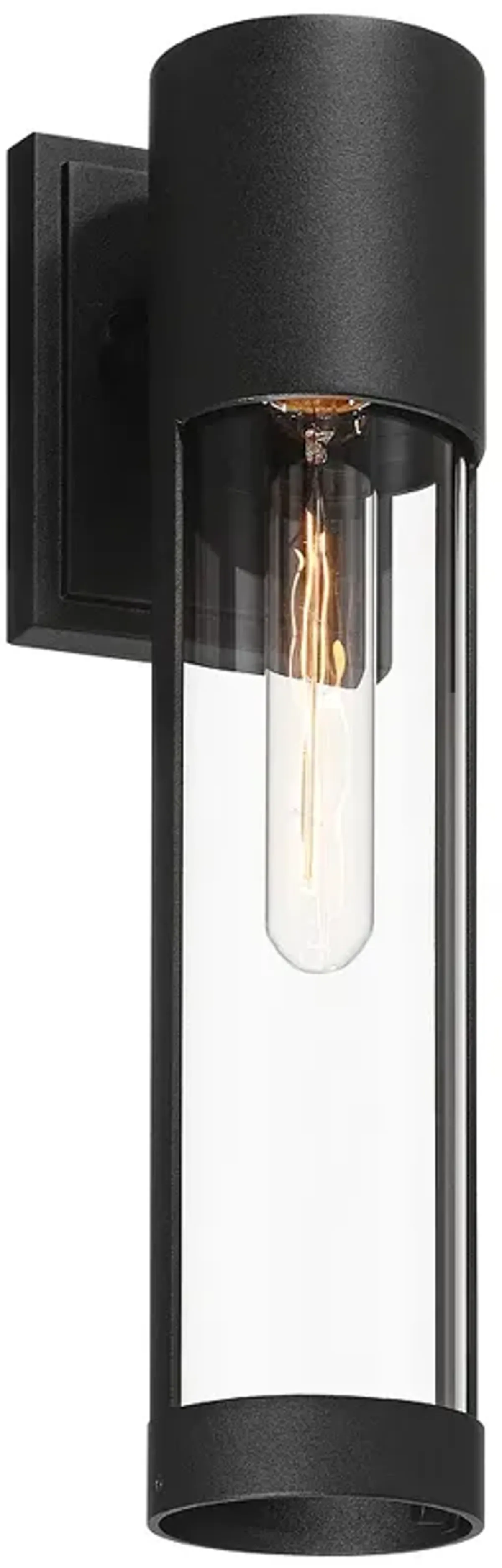 Possini Euro Delia 15 1/2" High Sand Black Outdoor Wall Light