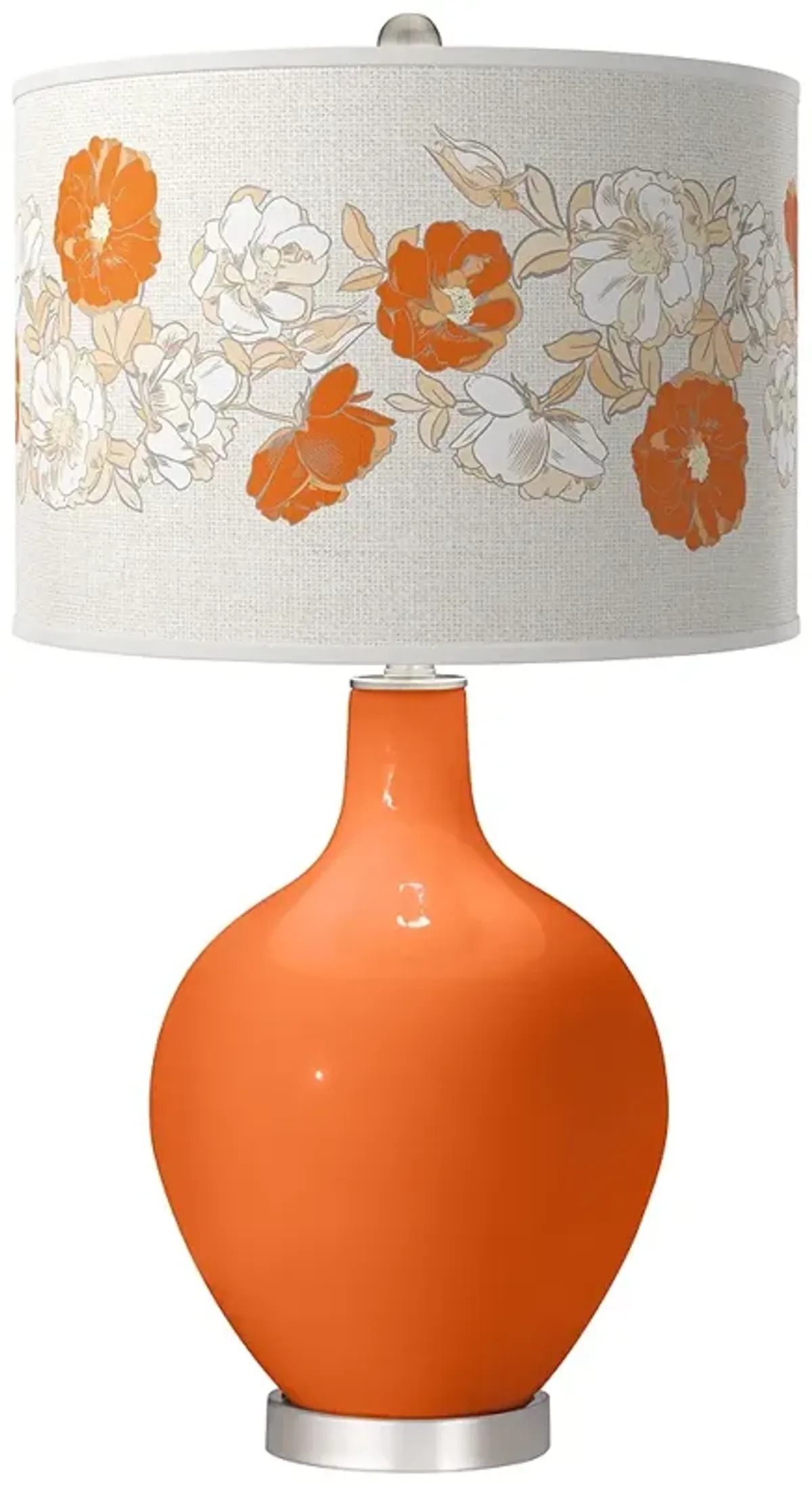 Color Plus Ovo 28 1/2" Rose Bouquet Shade Invigorate Orange Table Lamp