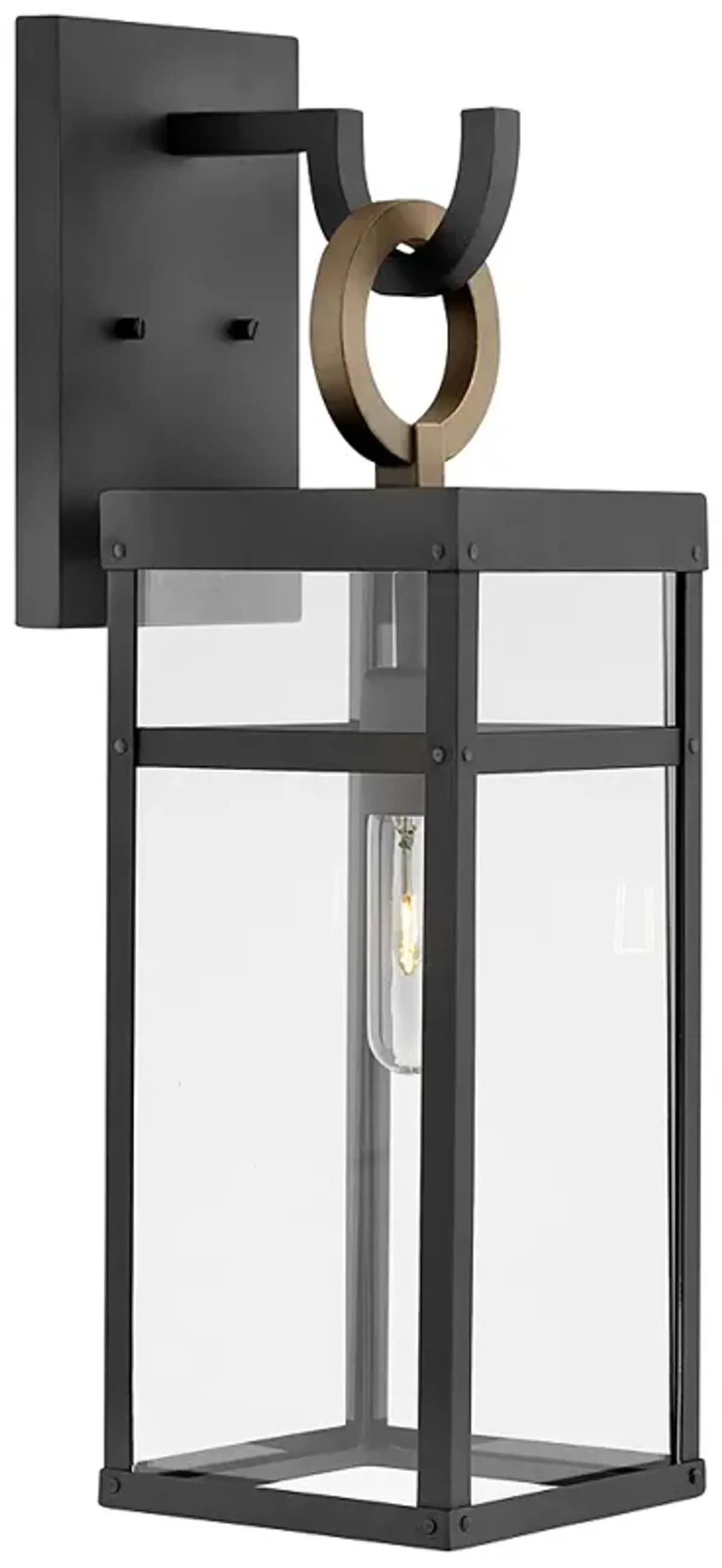 Hinkley Porter 22" Black Rectangular Lantern LED Outdoor Wall Light