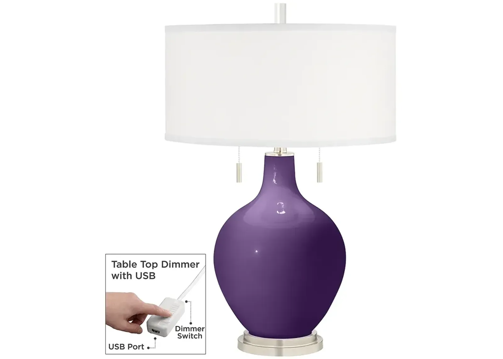 Acai Toby Table Lamp with Dimmer