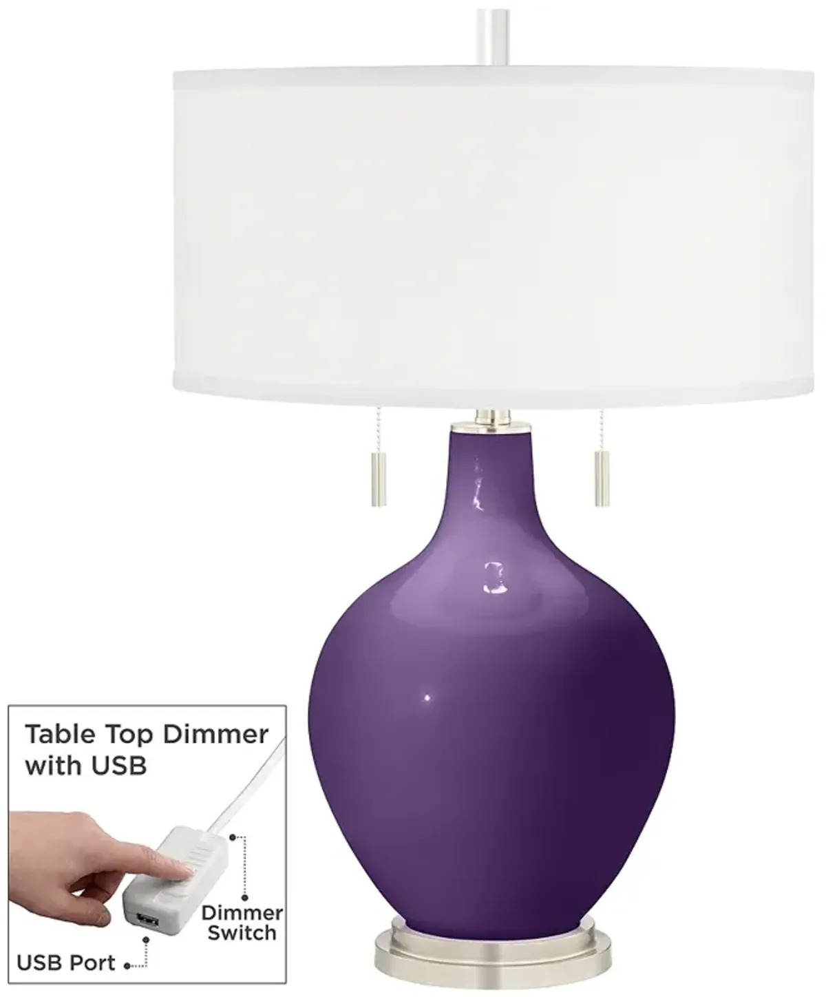 Acai Toby Table Lamp with Dimmer