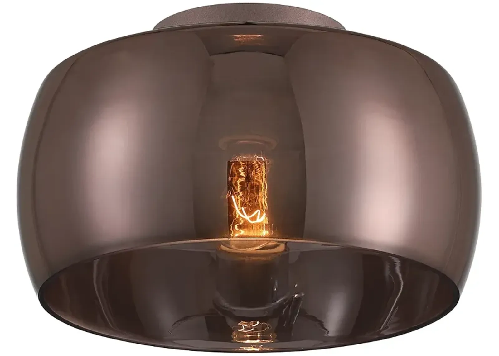 Possini Euro Janna 11" Wide Espresso Glass Ceiling Light