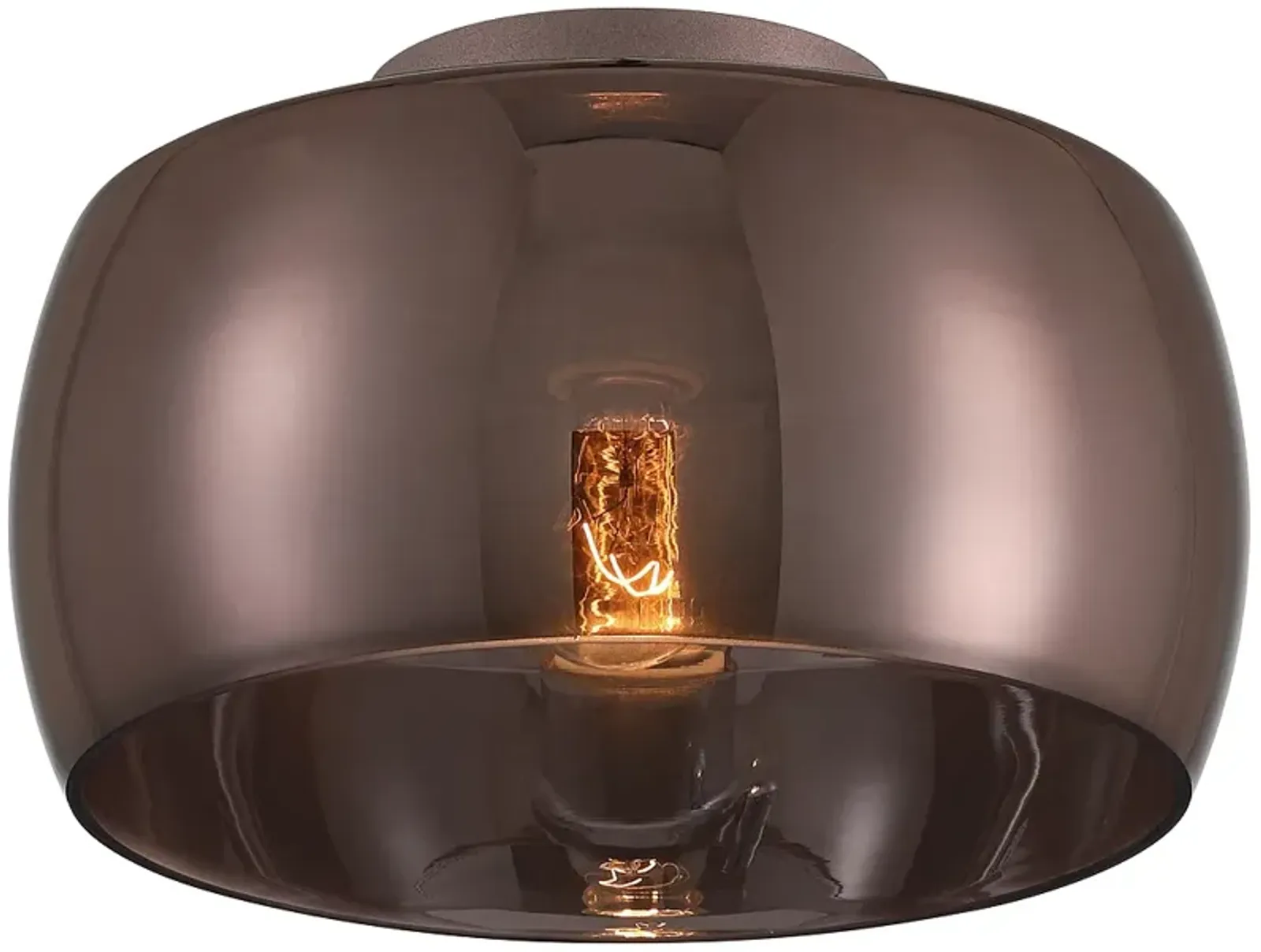 Possini Euro Janna 11" Wide Espresso Glass Ceiling Light