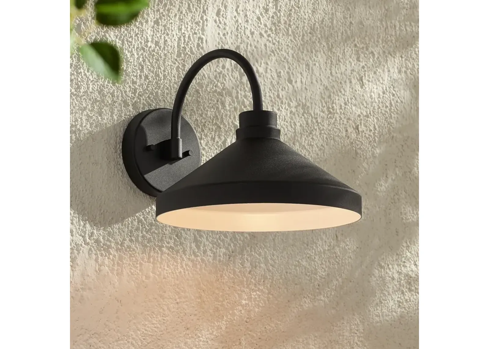 Possini Euro Davrin 9 3/4" High Sand Black Outdoor Wall Light