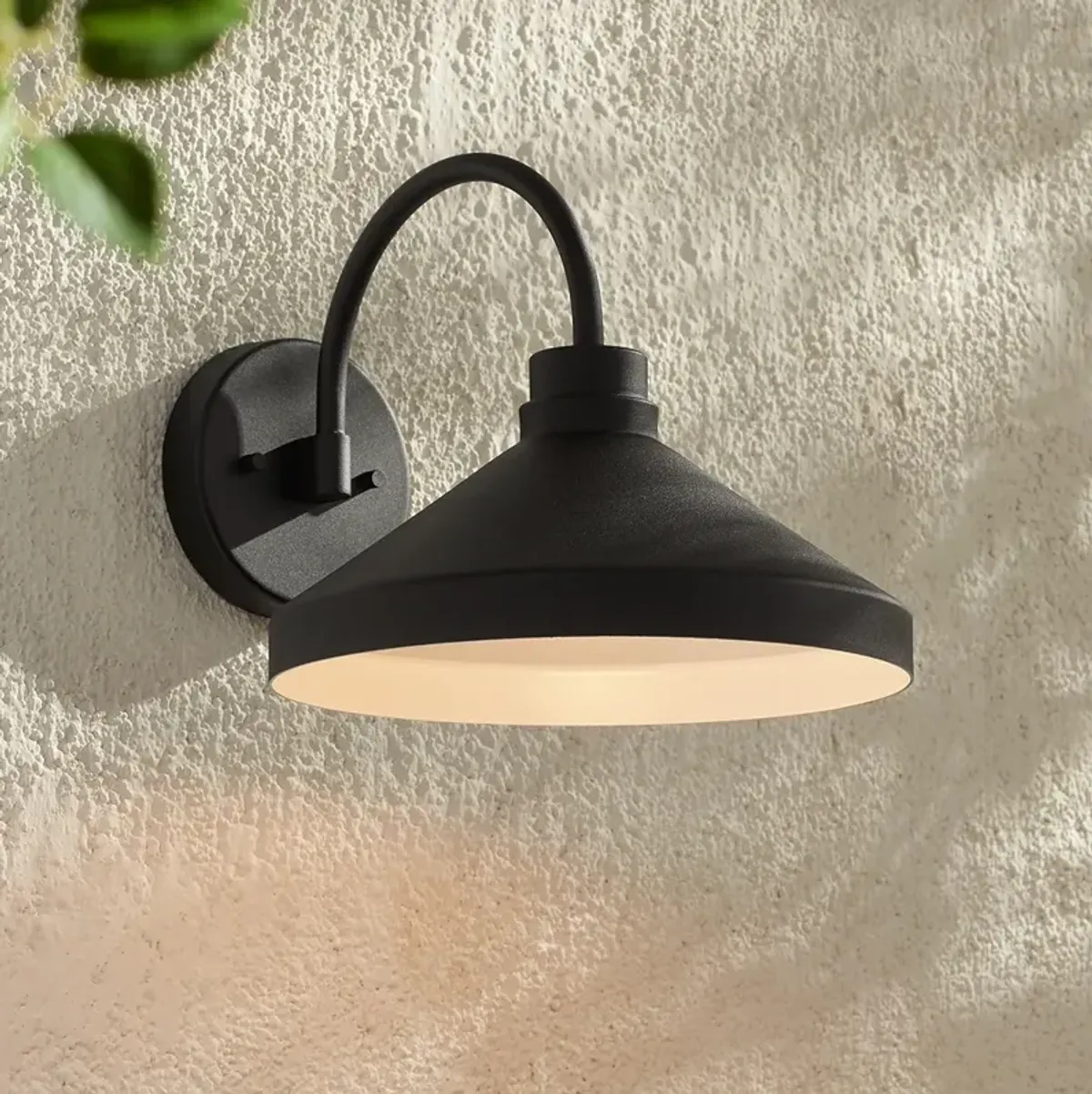 Possini Euro Davrin 9 3/4" High Sand Black Outdoor Wall Light