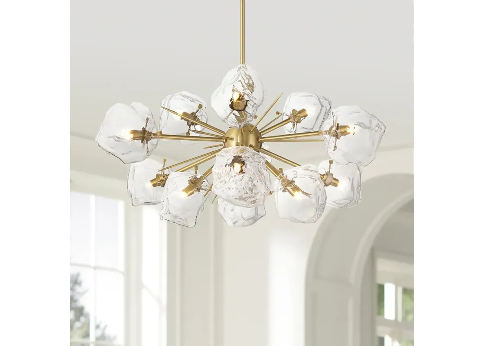 Klara 30" Wide Soft Gold 12-Light LED Sputnik Pendant