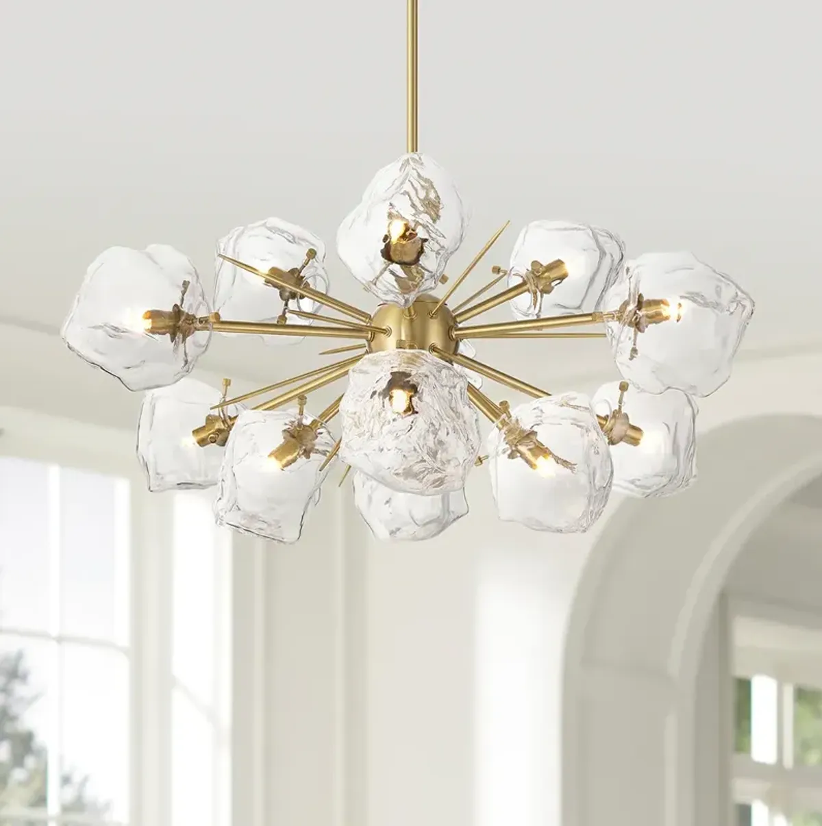 Klara 30" Wide Soft Gold 12-Light LED Sputnik Pendant