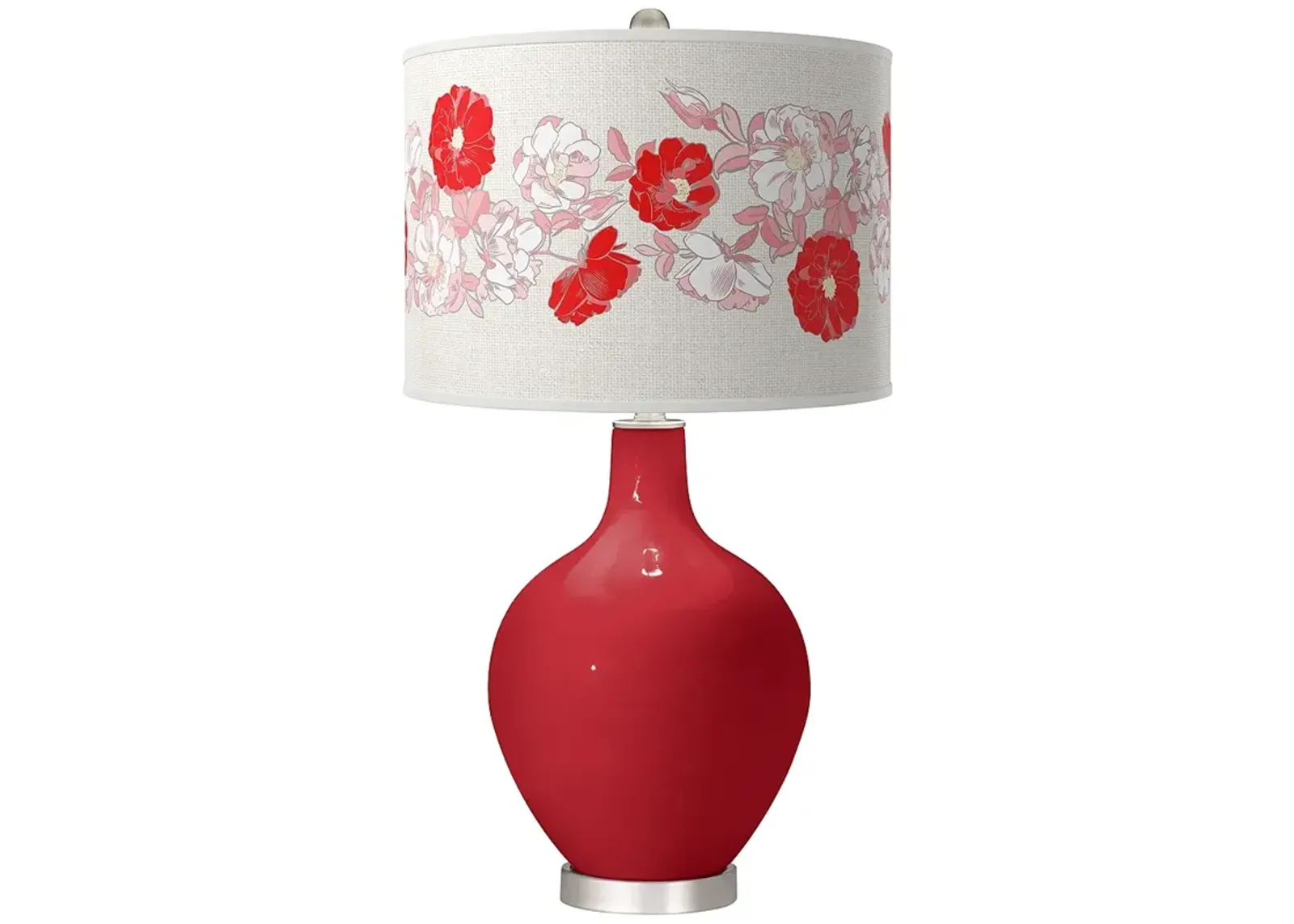 Ribbon Red Rose Bouquet Ovo Table Lamp