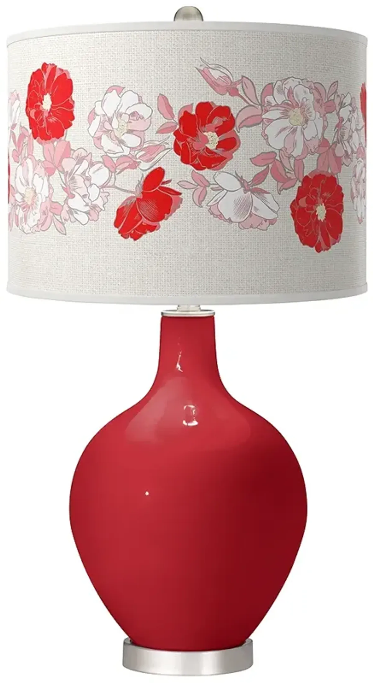 Ribbon Red Rose Bouquet Ovo Table Lamp