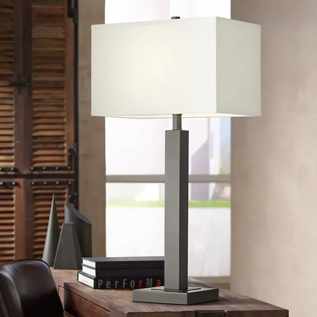 Pacific Coast Lighting 31" Metal Column Modern Table Lamp