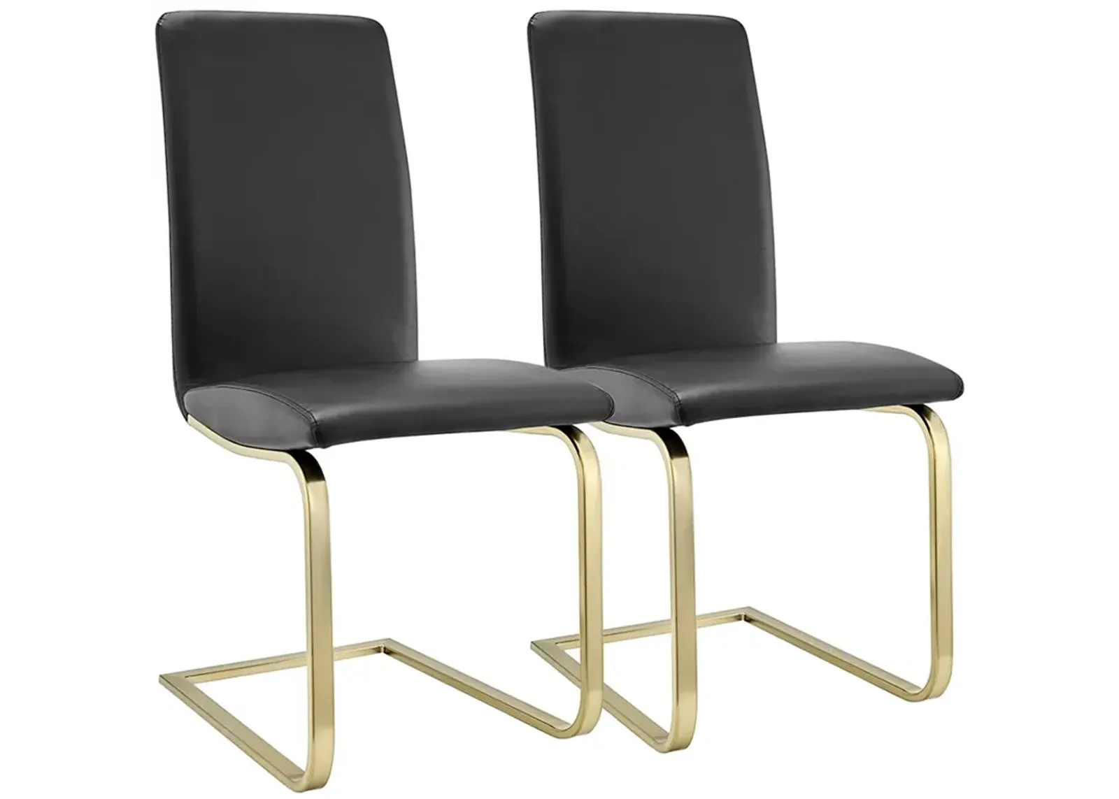 Cinzia Black Faux Leather Dining Chairs Set of 2