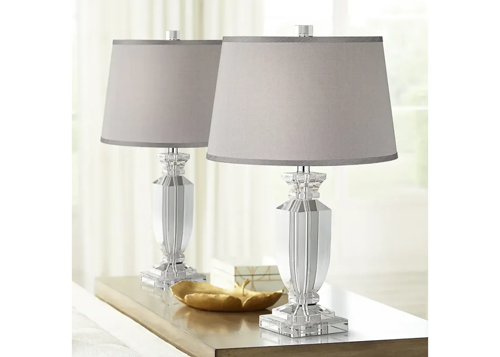 Vienna Full Spectrum Sherry 25" High Crystal Table Lamps Set of 2