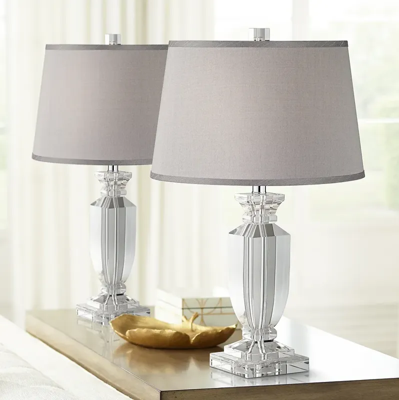 Vienna Full Spectrum Sherry 25" High Crystal Table Lamps Set of 2