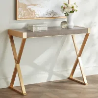 Sands Point 39" Wide Gray and Gold Console Table