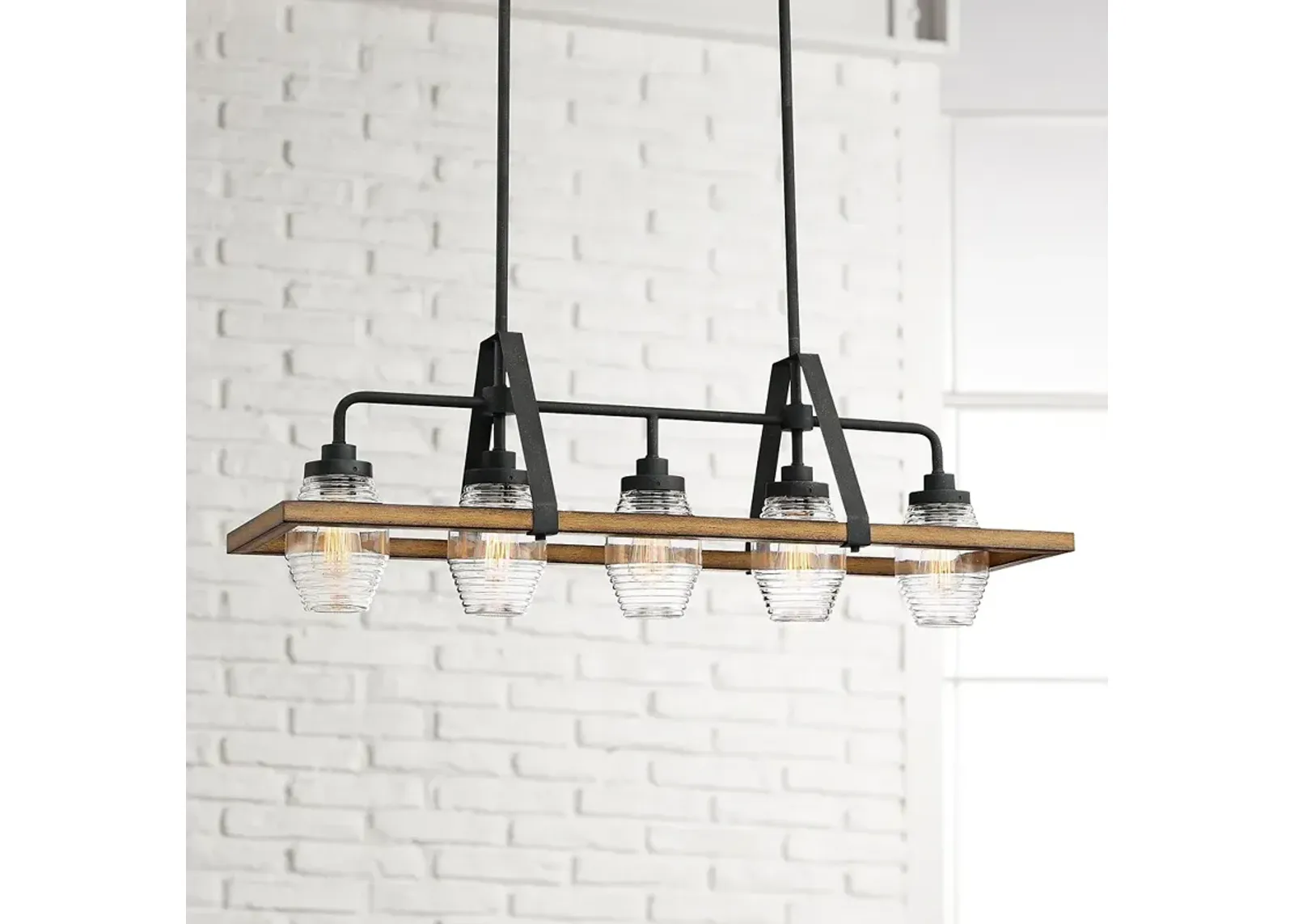 Quoizel Guilford 39 1/2" Wide Gray Ash 5-Light Island Pendant