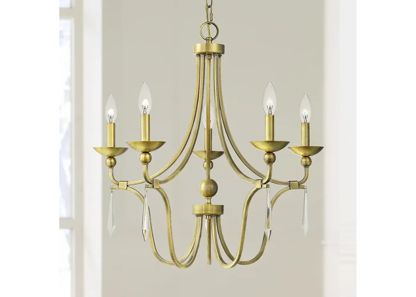 Quoizel Joules 25" Wide Aged Brass 5-Light Chandelier