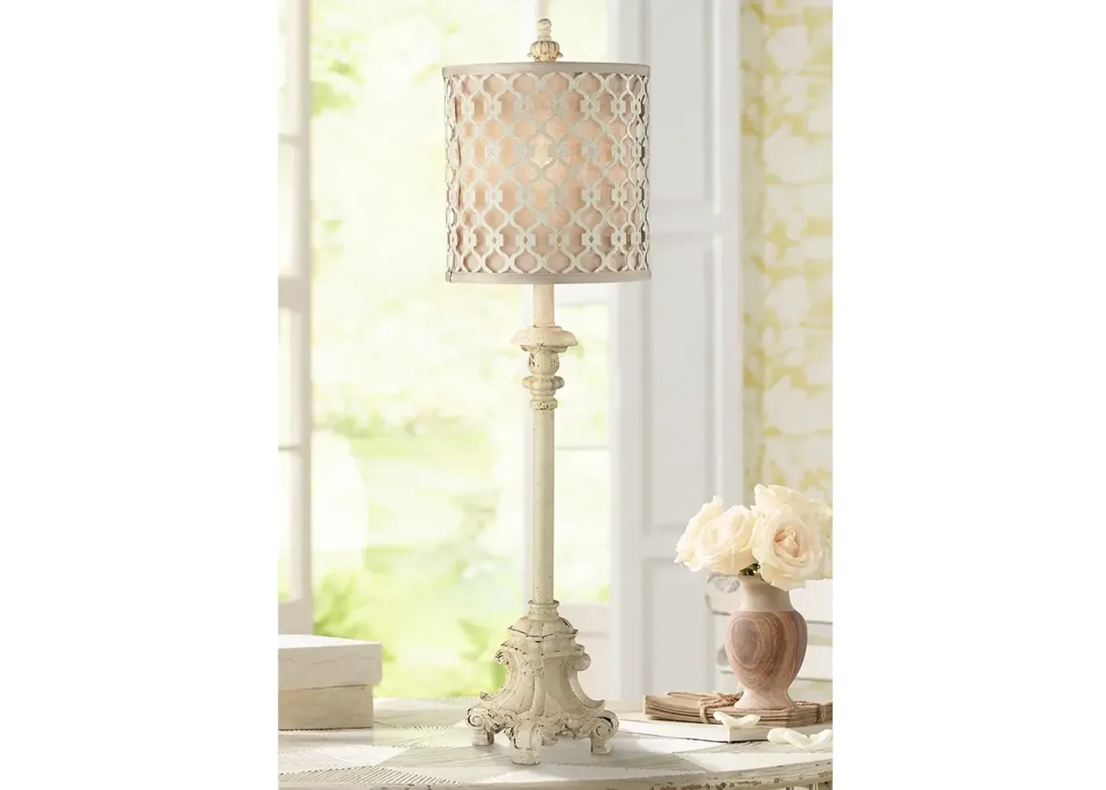 Regency Hill French Candlestick 34" High Ivory Finish Buffet Lamp