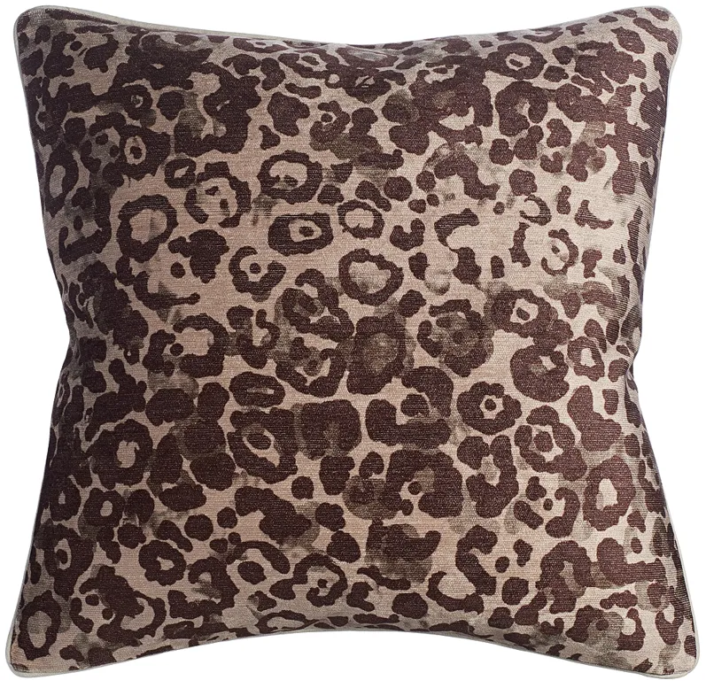 Neutral Color Leopard 22" Square Throw Pillow
