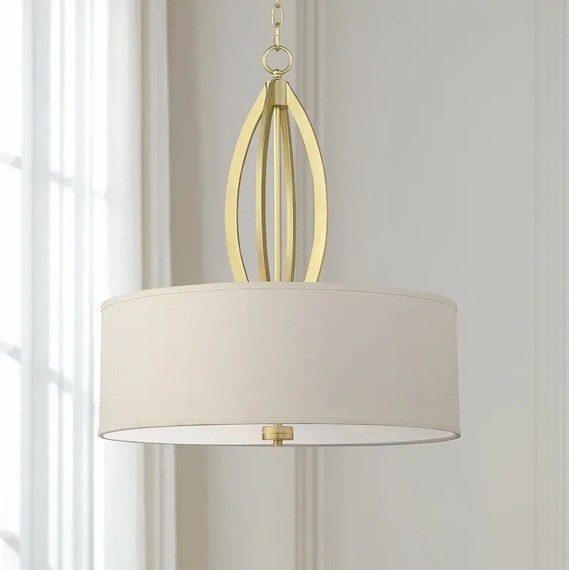 Possini Euro Design Gold Leaf Pendant Chandelier 32 Wide Modern