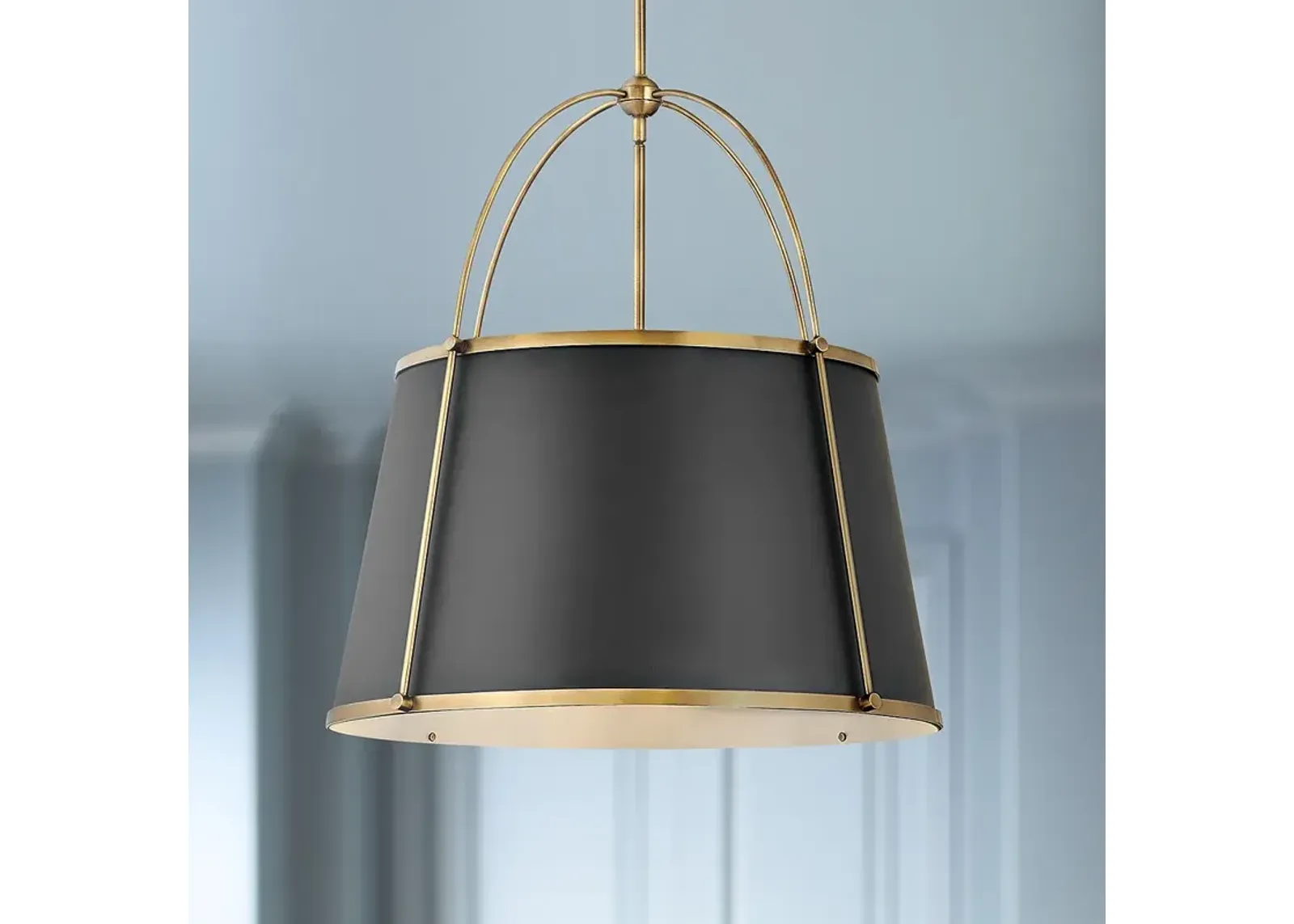 Hinkley Clarke 24 1/2" Wide Warm Brass and Black Pendant Light