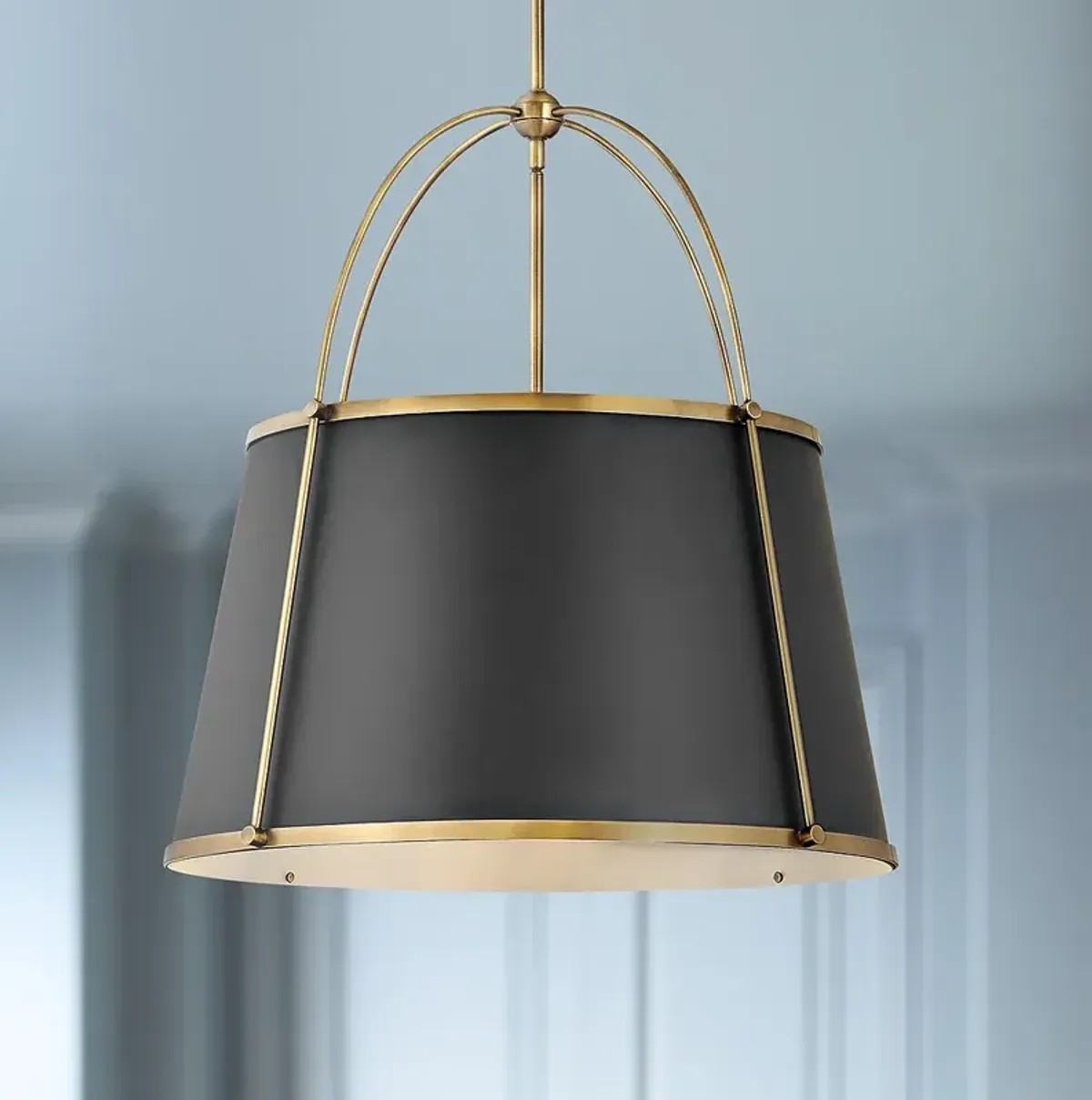 Hinkley Clarke 24 1/2" Wide Warm Brass and Black Pendant Light