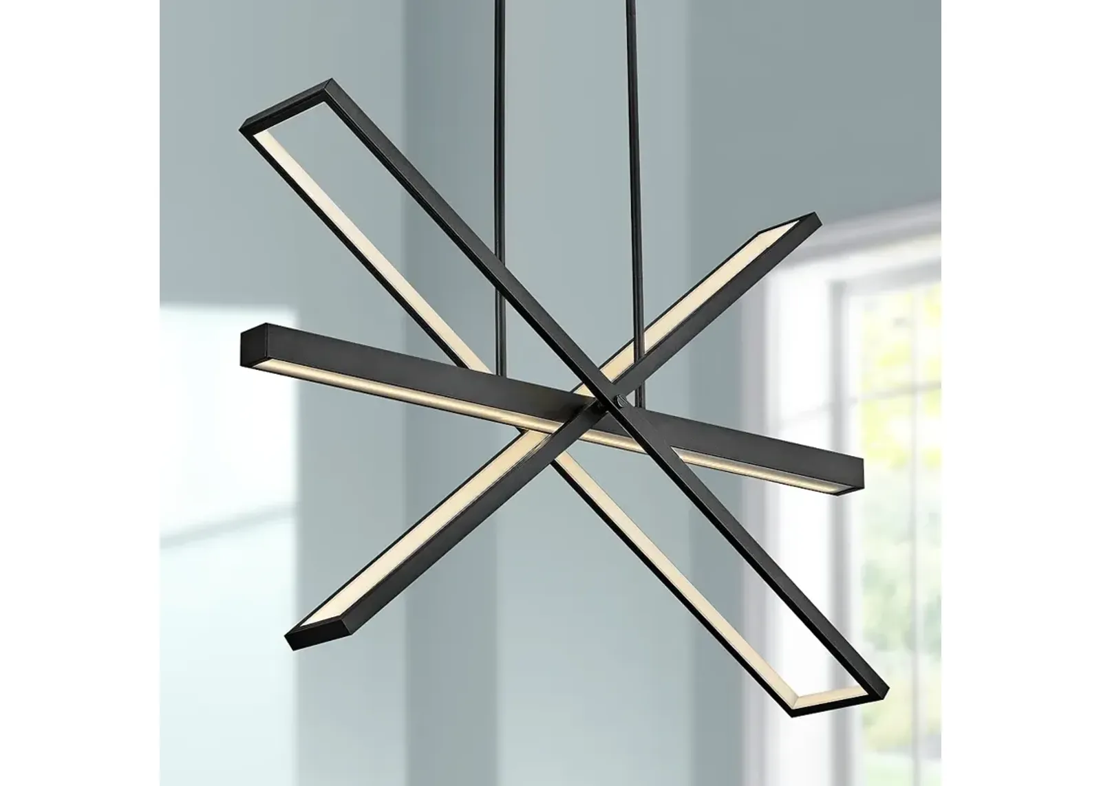 Hinkley Tangent 36" Wide Black 4-Light LED Pendant Light