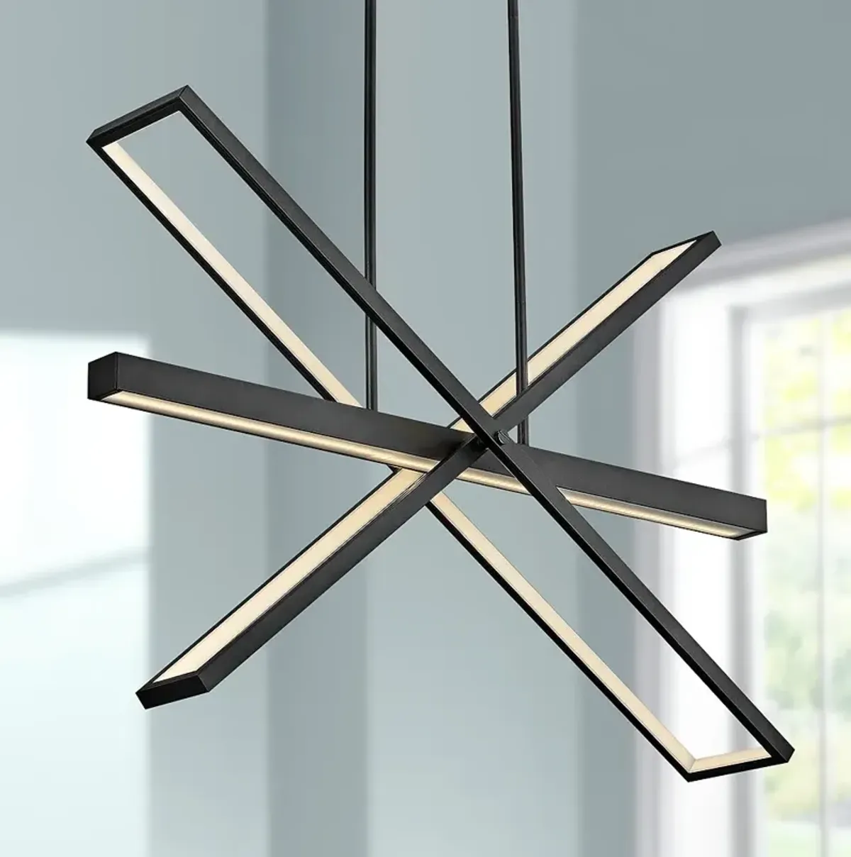 Hinkley Tangent 36" Wide Black 4-Light LED Pendant Light