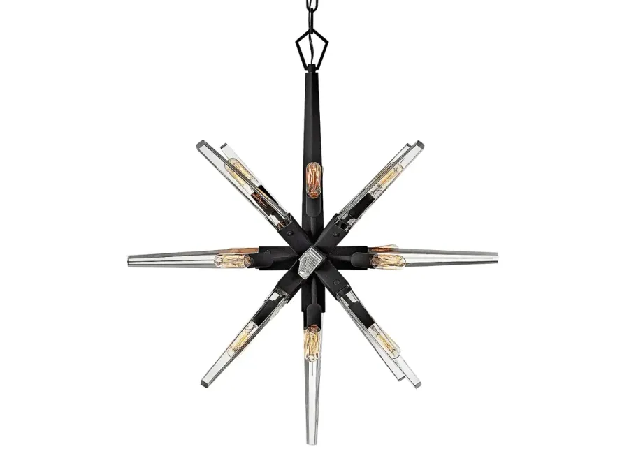 Hinkley Ariel 26"W Black 12-Light Starburst Pendant Light