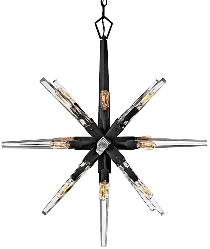 Hinkley Ariel 26"W Black 12-Light Starburst Pendant Light